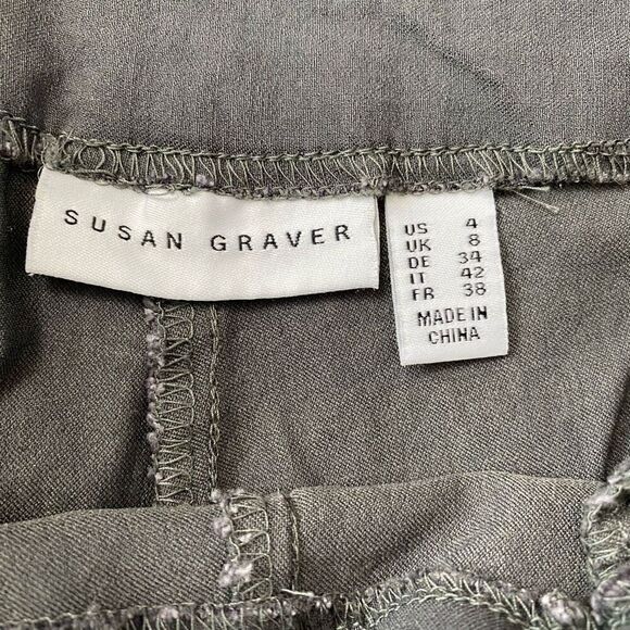 Susan Graver women 4 pull on elastic high waist grey Capri pant w/front pockets - Picture 4 of 8